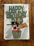 Dad Birthday Greeting Card + Cake Topper